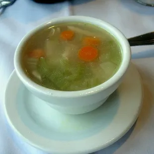 The chicken rice soup