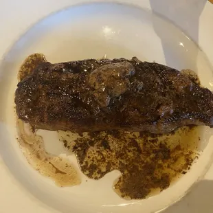 Strip steak with truffle butter.