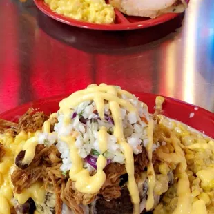 Top: Three meat combo Bottom: One meat (shredded chicken) HOBO