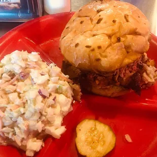 Pulled pork with slaw.