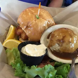Walleye and mashed potatoes with gravy (because Minnesota)