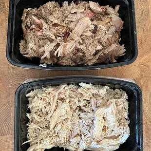 Half pound of pork and half pound of chicken