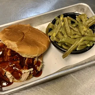 Pulled Pork Sandwich with 1 side