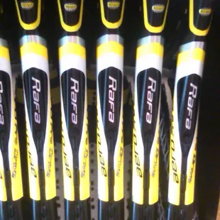 Like many players on tour, Raphael Nadal needs a bunch of racquets strung before he heads out to the court.