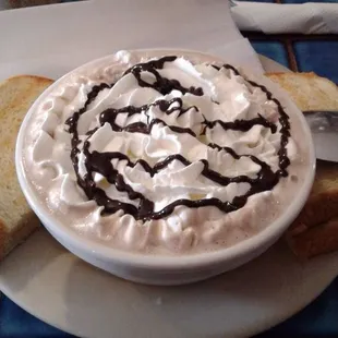 Hot chocolate and toast!