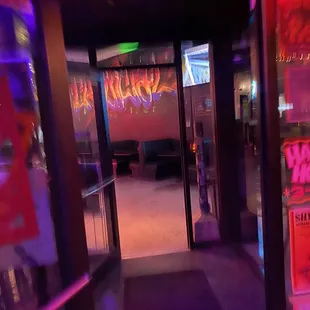 the entrance to the bar
