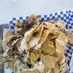 Garbage pail Nachos. It's a great concept but the middle doesn't get much