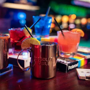 two mugs with cocktails