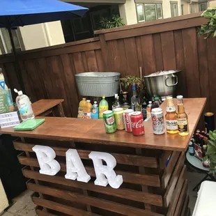 Our bar spot for the bartender.