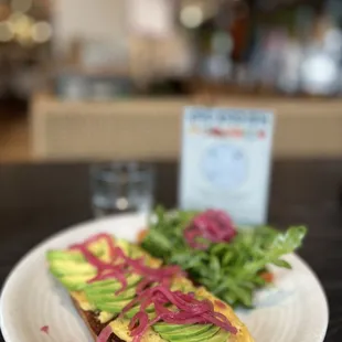 Avocado and Egg Toast - Breakfast item.  Super fresh and YUM!