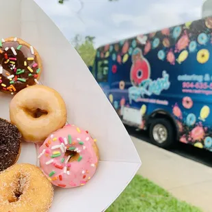 a box of mini donuts