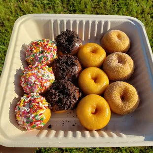 12 for $10:  Strawberry w/ Sprinkles | Chocolate Oreo | Whisky Glaze | Cinnamon Sugar ** sooo delicious **