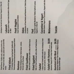 menu