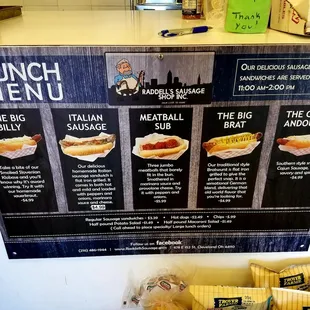 This menu is pretty radd