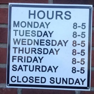 Store hours.