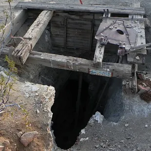 Mine shaft visible along the Sunland Trail