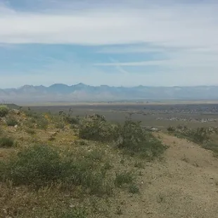 View from a top of a tall hill looking down