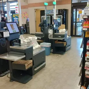 a row of cash machines