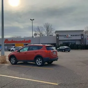 a car parked in a parking lot