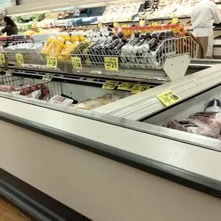 a refrigerated meat section