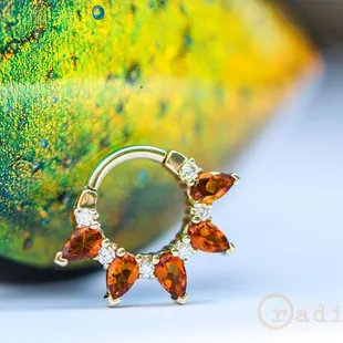 Citrine and Diamonds in classic yellow gold. Love!