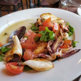 a white plate of food