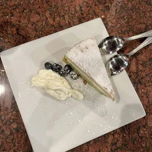 a slice of cake on a plate