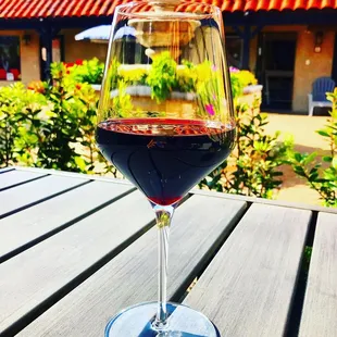 A glass of vino on the patio!