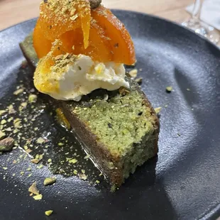 Pistachio olive oil cake