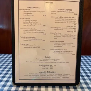 the menu