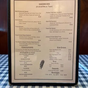the menu