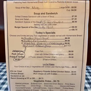 menu