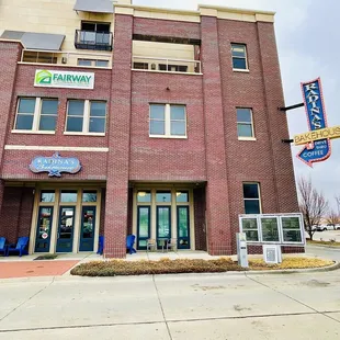 the front of the building