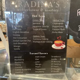 menu