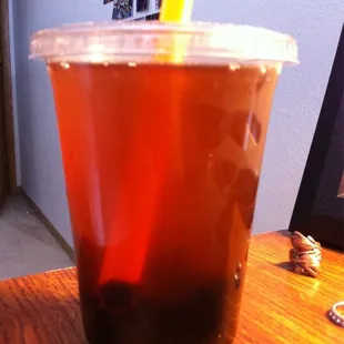 Peach bubble tea
