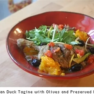 Moroccan Duck Tagine with olives and preserved lemons
