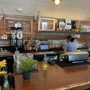 a man working at the bar