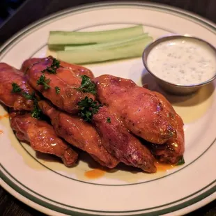 Smoked chicken wings with Buffalo sauce