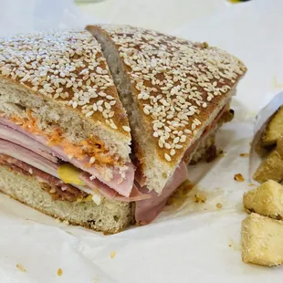 The Muff with a side of Salt and Vinegar Tater Bits.