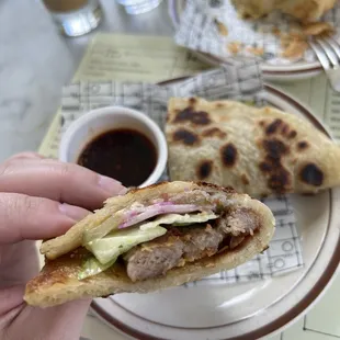 Pork griddle sandwich