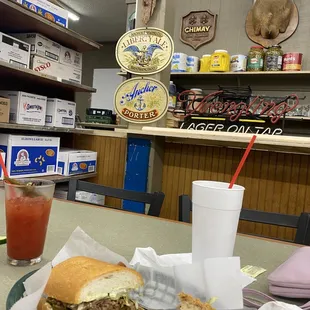 Bloody Mary and poboy