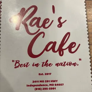 Menu Cover