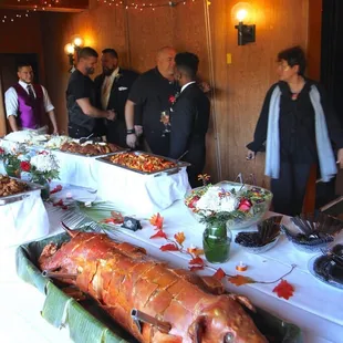 The roast pig was amazing!