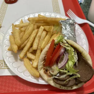 Gyro on Pita with Fries
