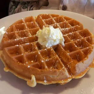 Freshly made Belgium waffle