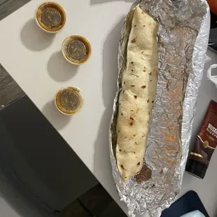 Love the green chili salsa with my burrito.