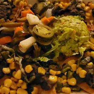 Southwest Veggie Nachos, no cheese or sour cream