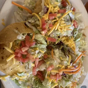 Alleged to be puffy tacos, more like puffy stuffed tostadas