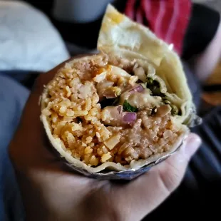 Shrimp Burrito with no salsa