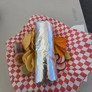Nice hot chicken burrito all wrapped up